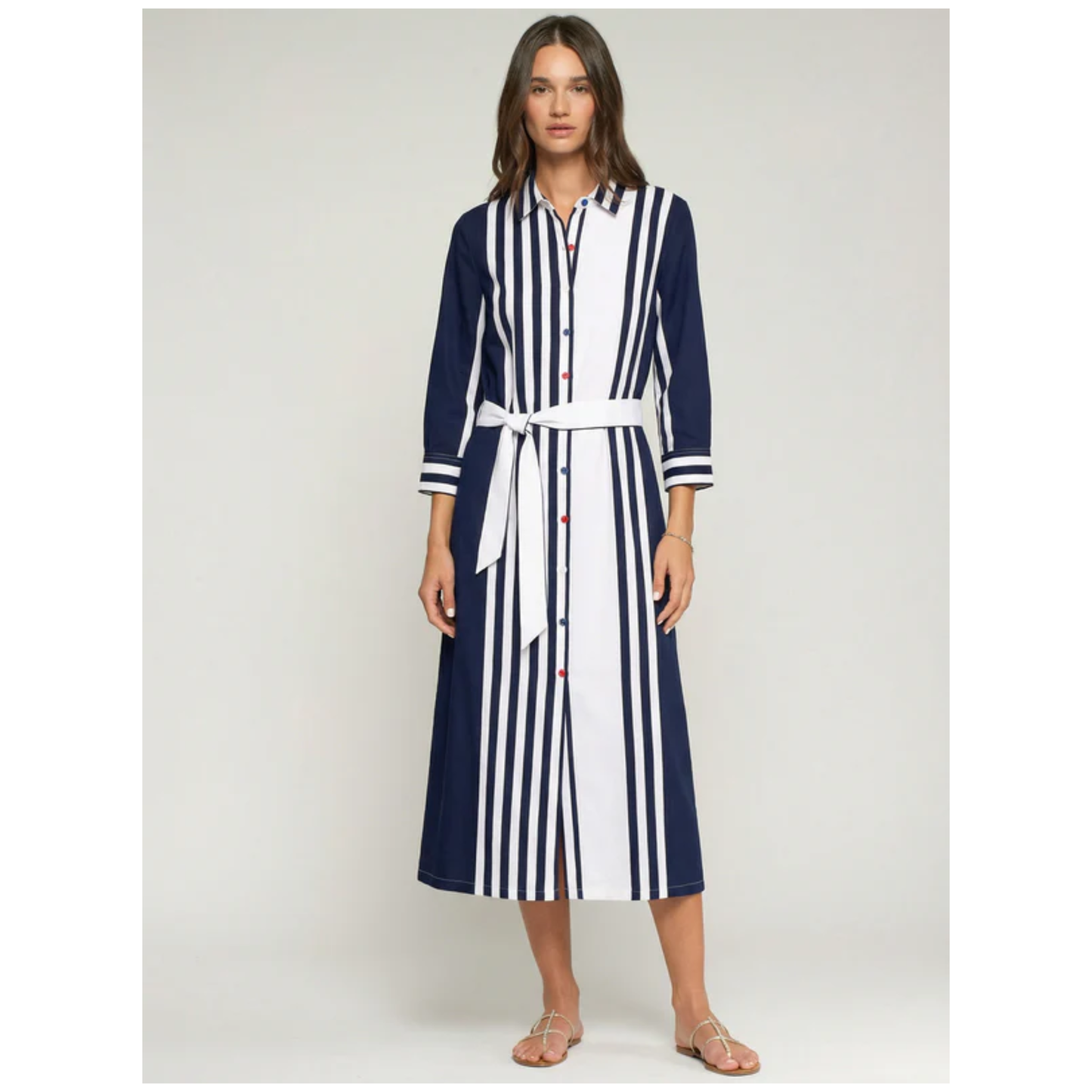 Elle Shirt Dress | Navy Stripe