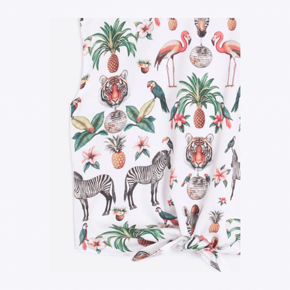 Aliza Jungle Knot Top | White