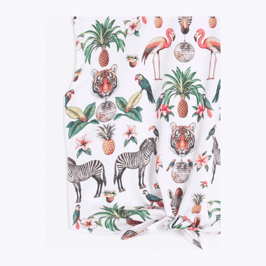 Aliza Jungle Knot Top | White