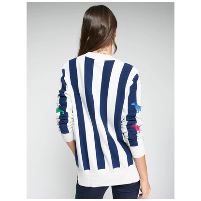 Alina Cardigan | Navy Stripes