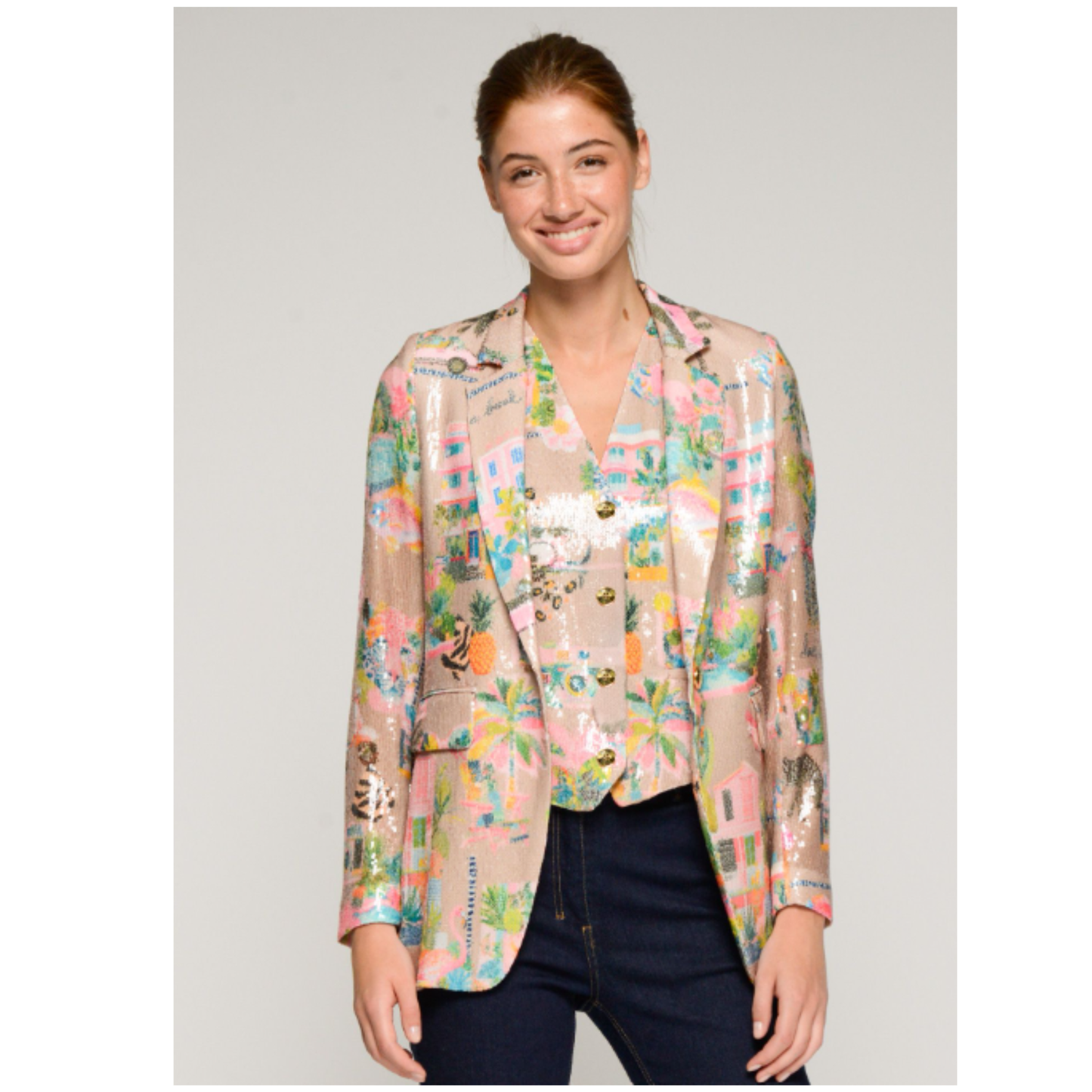 California Sequin Jacket | Beige