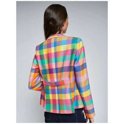 Natalia Linen Jacket | Gingham Multi