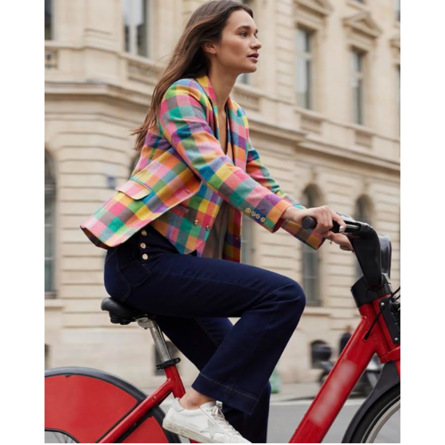 Natalia Linen Jacket | Gingham Multi