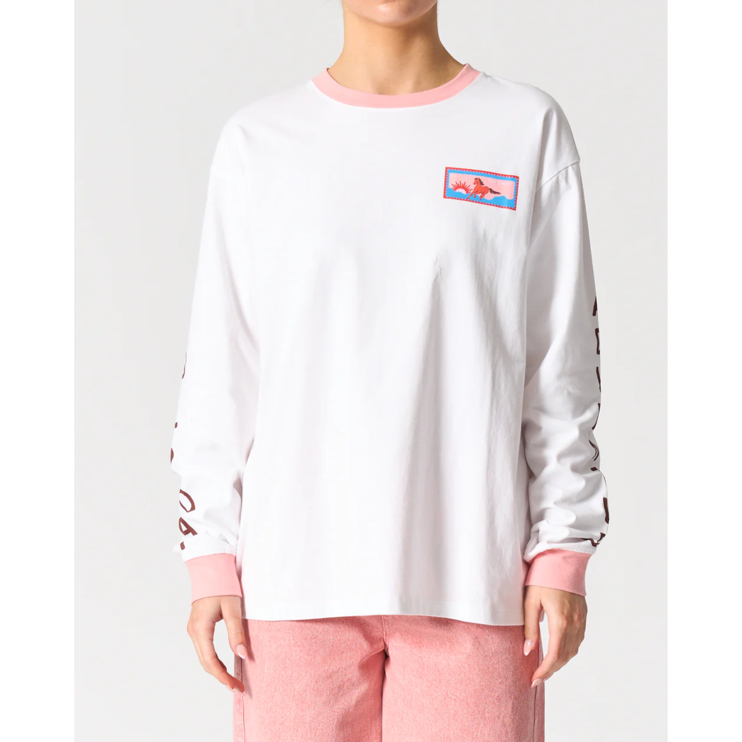 Malibu Long Sleeve Tee | Belluno Veneto/White
