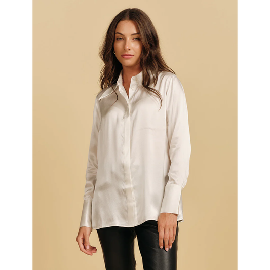 Zjoosh - Annalise Silk Shirt | Pearl White