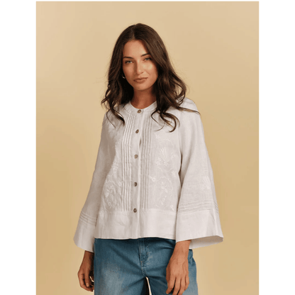 Maria Embroidered Shirt | White | Zjoosh