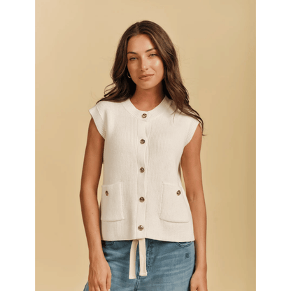 Antoinette Knit Vest | White | Zjoosh
