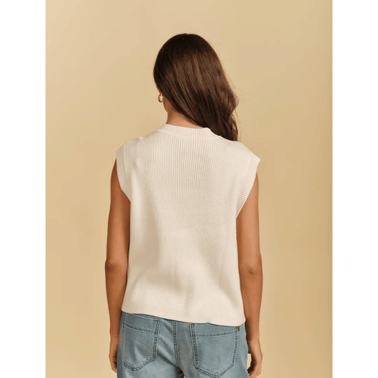 Antoinette Knit Vest | White | Zjoosh