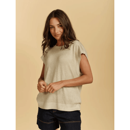 Carla Glitter Tank Top | Gold | Zjoosh
