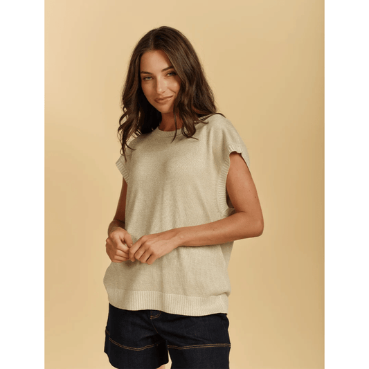 Carla Glitter Tank Top | Gold | Zjoosh
