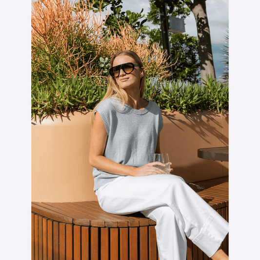 Carla Glitter Tank Top | Silver | Zjoosh