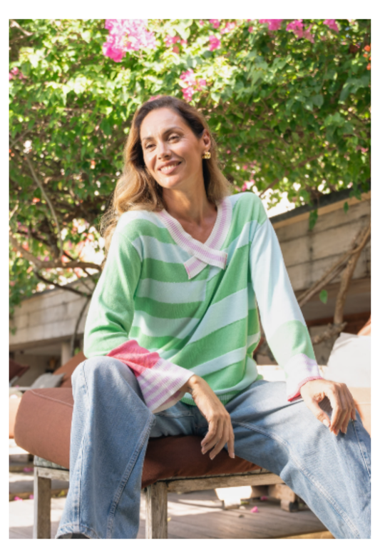 Tuvaly Stripe Sweater | Jelly Mint