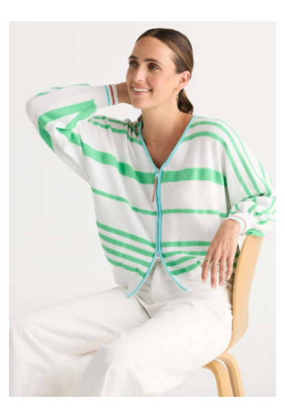 Malle Zip Cardigan | White