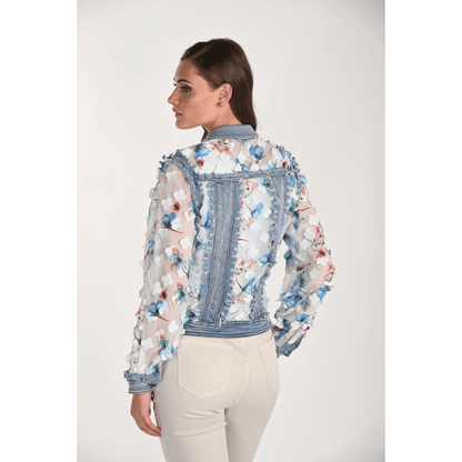 Frank Lyman - Santorini Denim Jacket | Floral Blue/Off White
