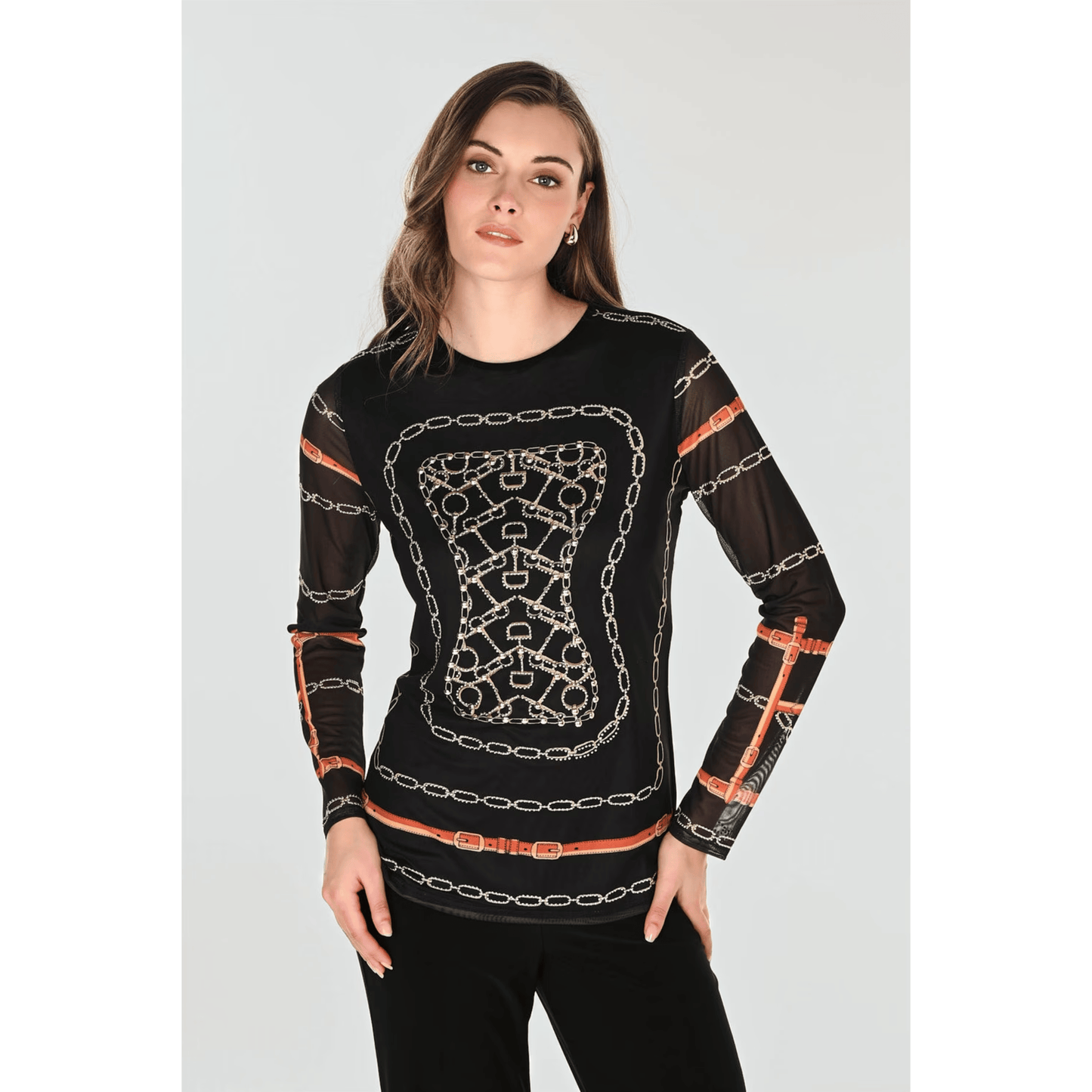 Frank Lyman - Horse-bit Top | Black/Gold
