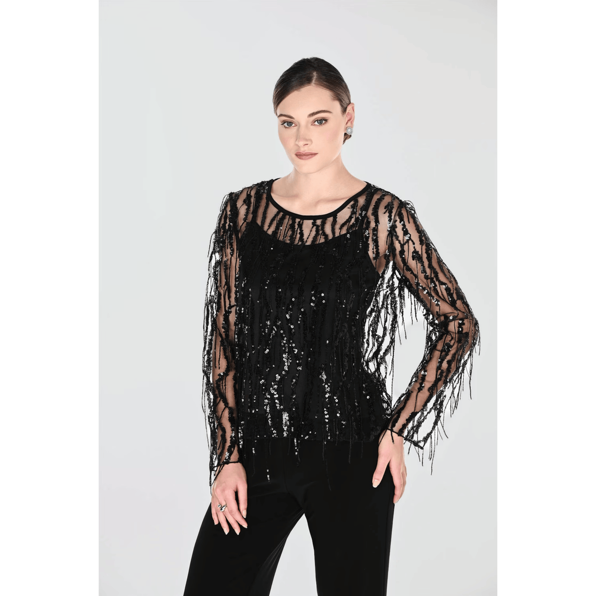 Moore Sequin Top | Black | Frank Lyman