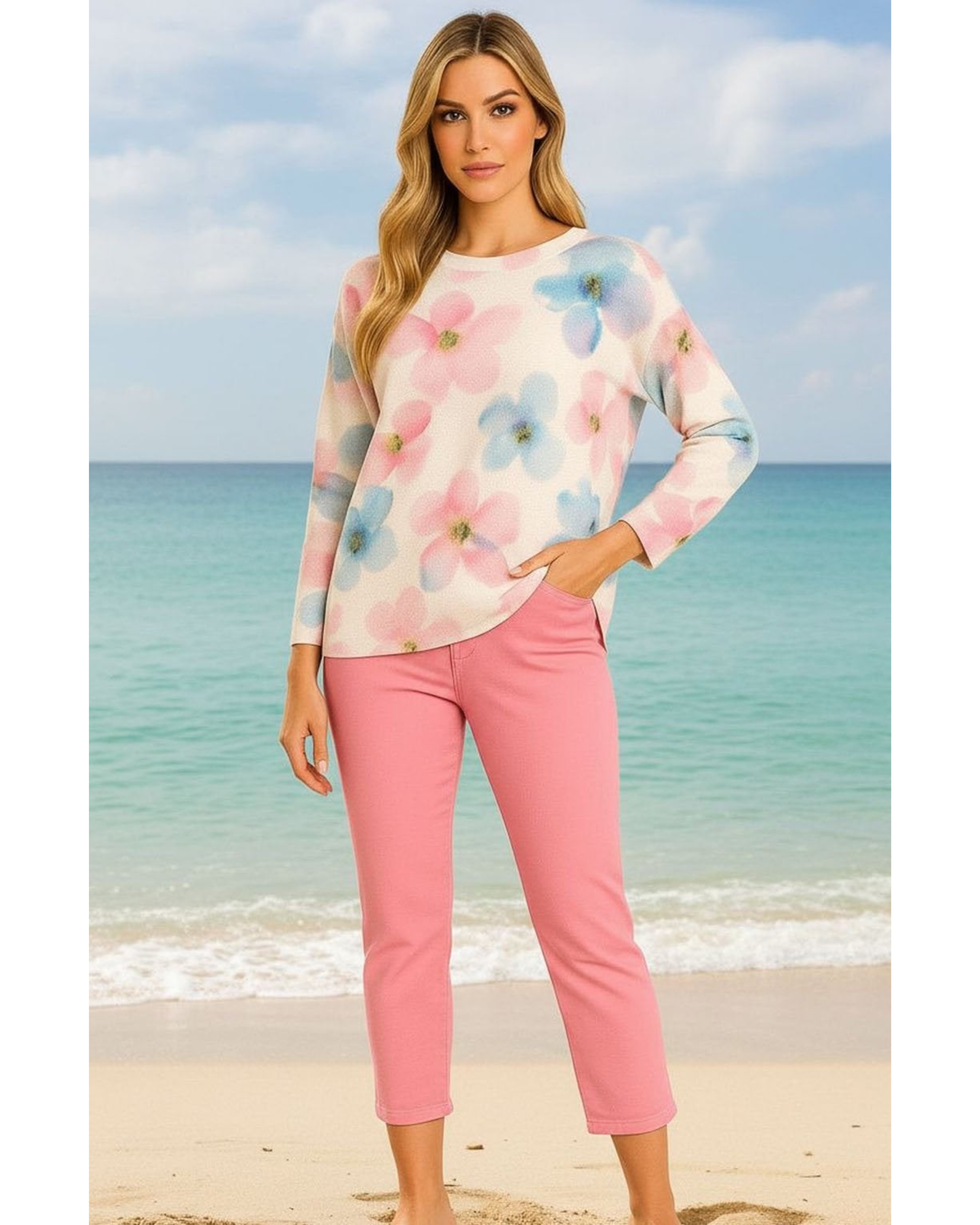 Andes Top | Pink Flower