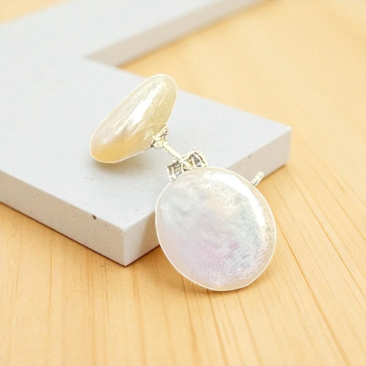 Jewellery - earrings - Coin Pearl Stud Sterling silver