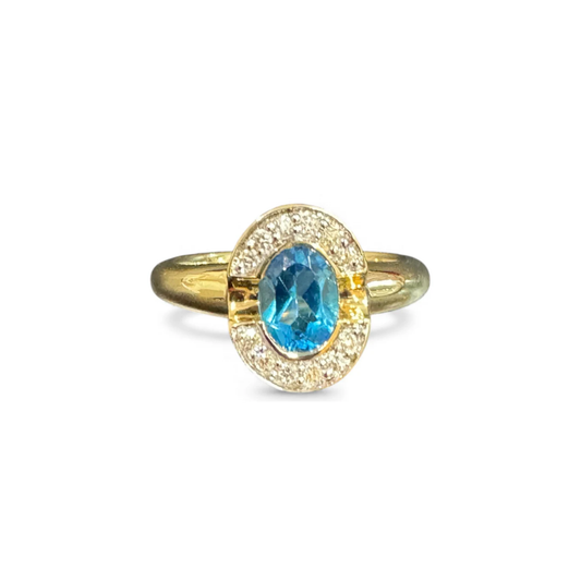 Jewellery 9K - Stella Ring | Blue Topaz & Diamond