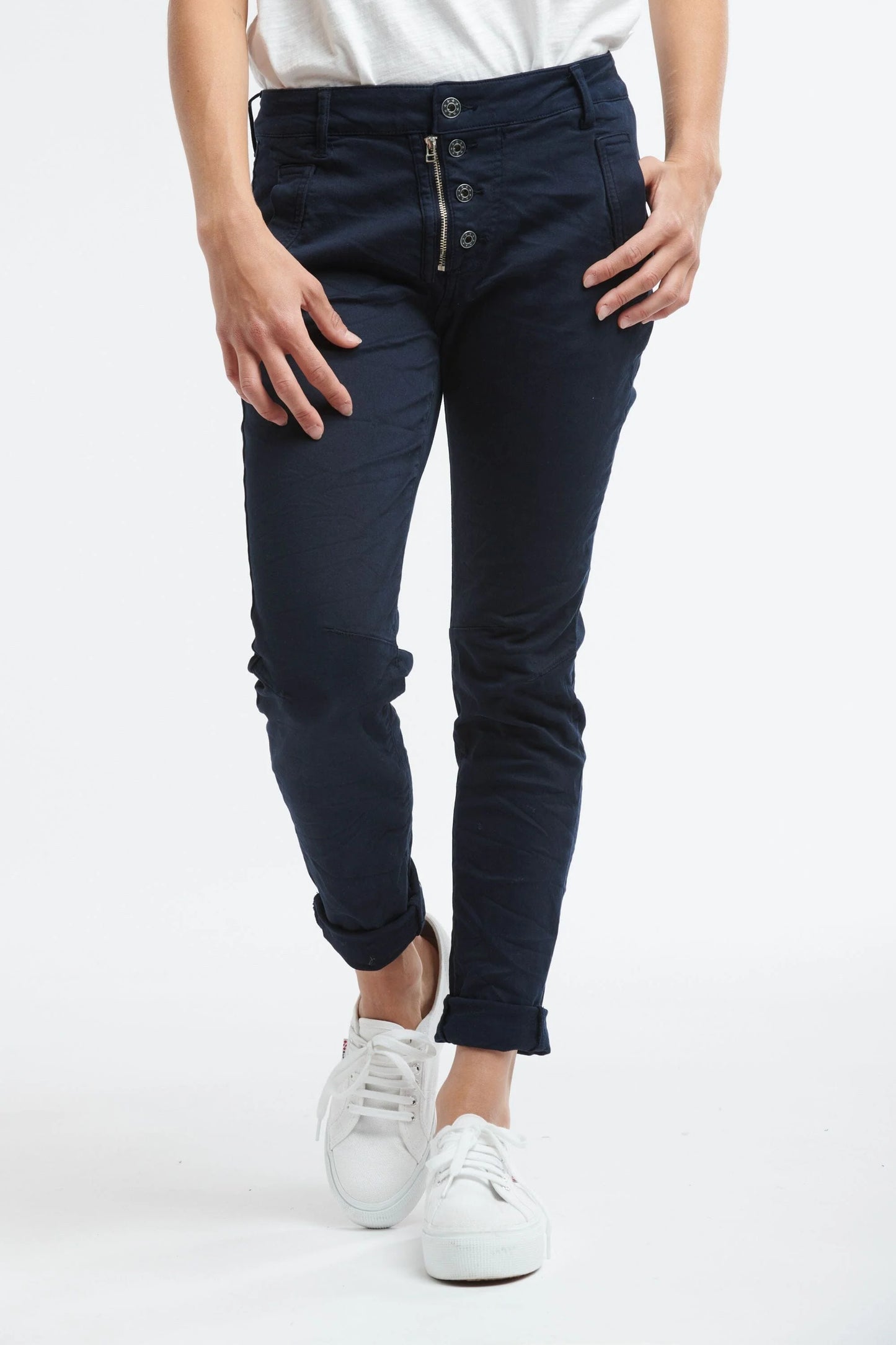 Italian Star - 4 Button Jean | Navy
