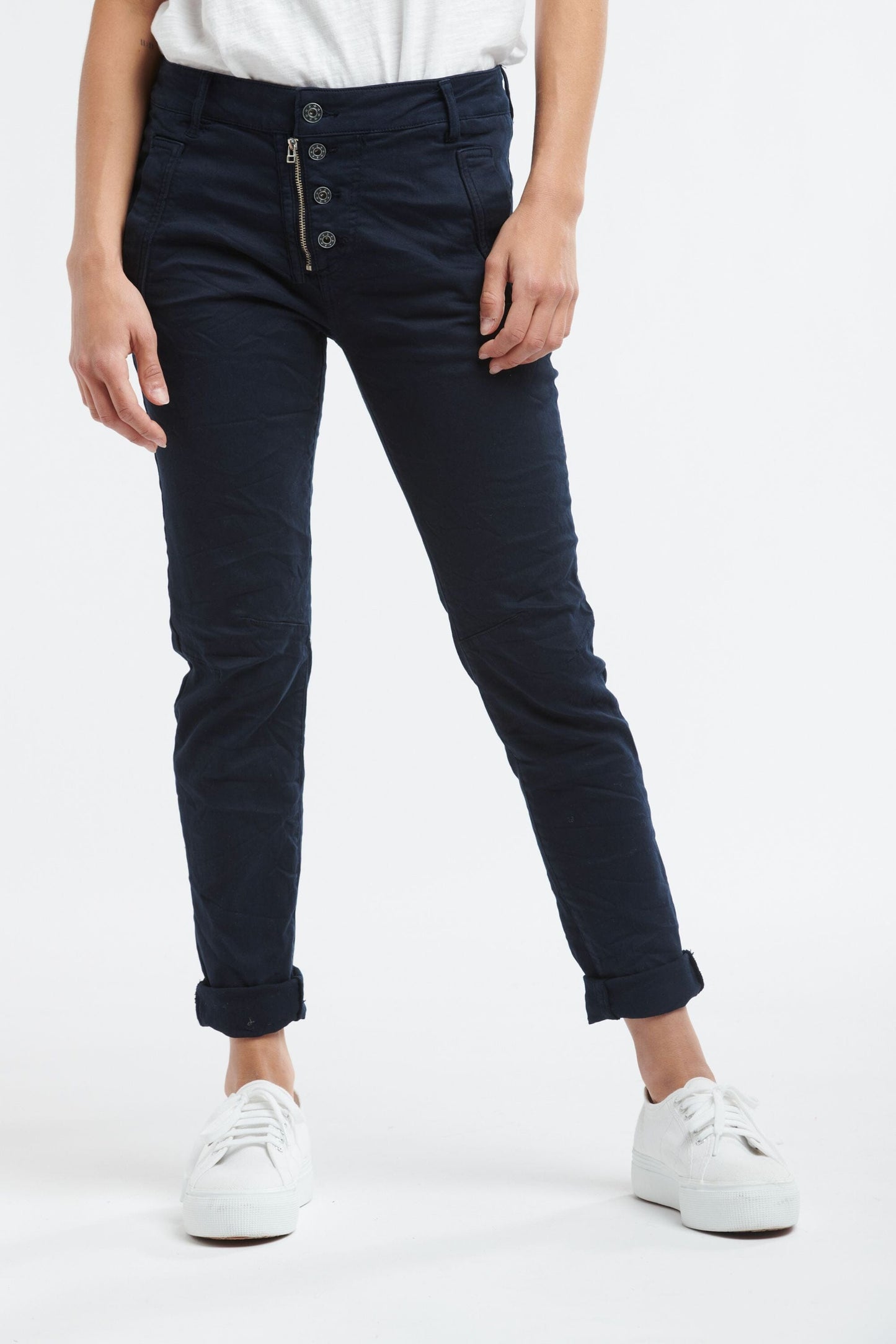 Italian Star - 4 Button Jean | Navy