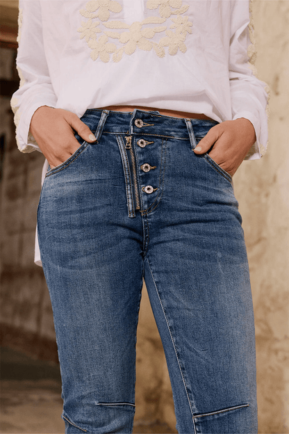 Italian Star - 4 Button Jean | Dark Denim