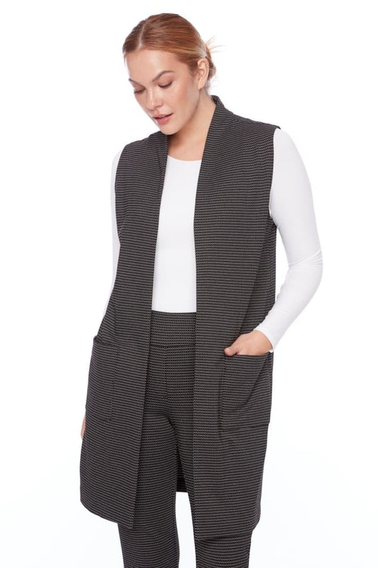 Up - Toni Checker Jacquard Duster Vest