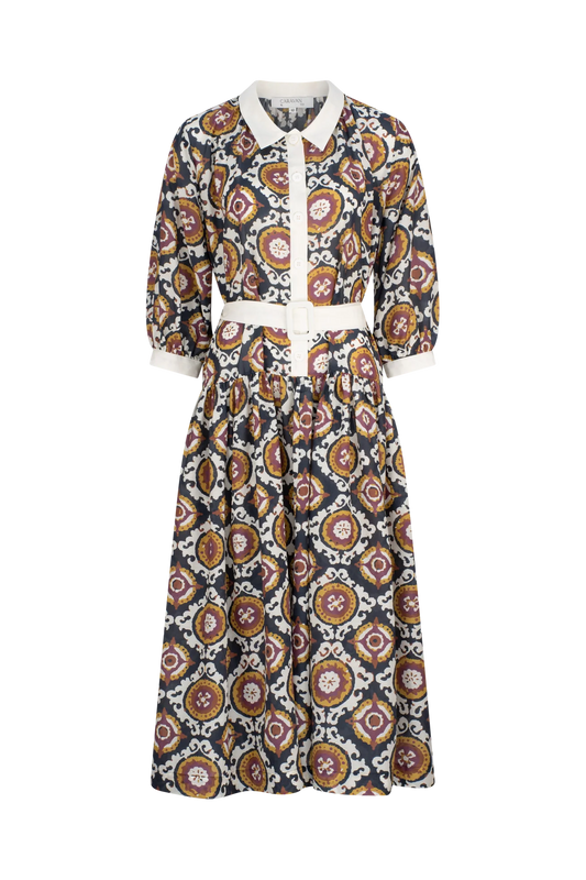 Carvavan & Co - Pheobe Button Front Midi Dress - Aubergine