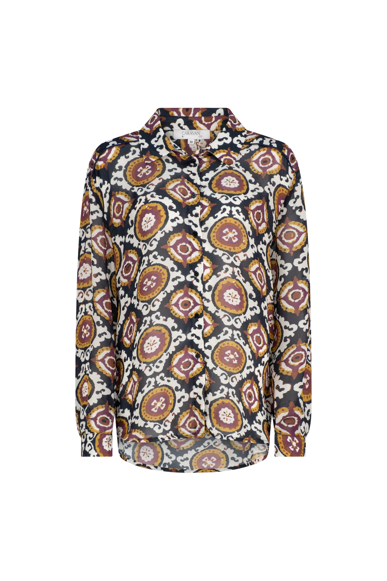 Caravan & Co - Pheobe Contrast Shoulder Shirt - Aubergine