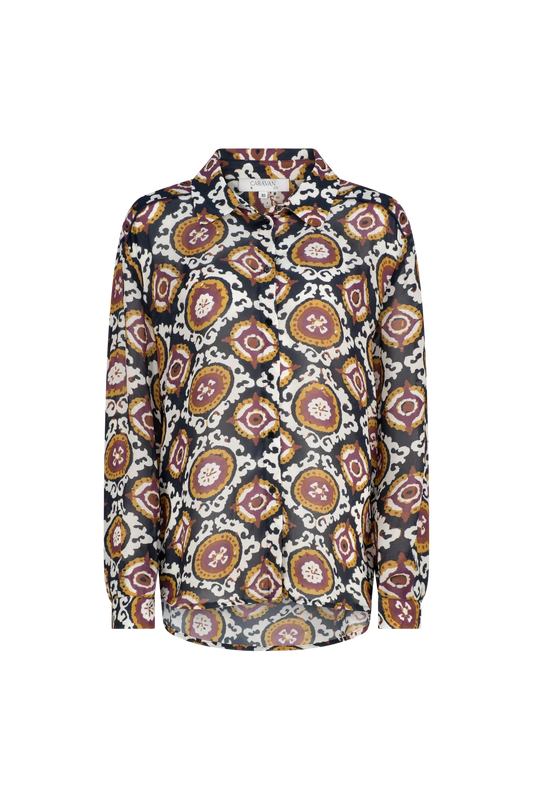 Caravan & Co - Pheobe Contrast Shoulder Shirt - Aubergine