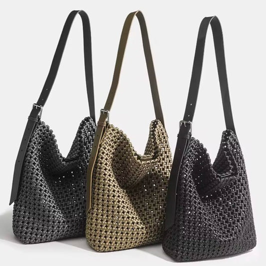 L'oro D'ora - Palma Woven Satin Tote Bag - with Inner pouch
